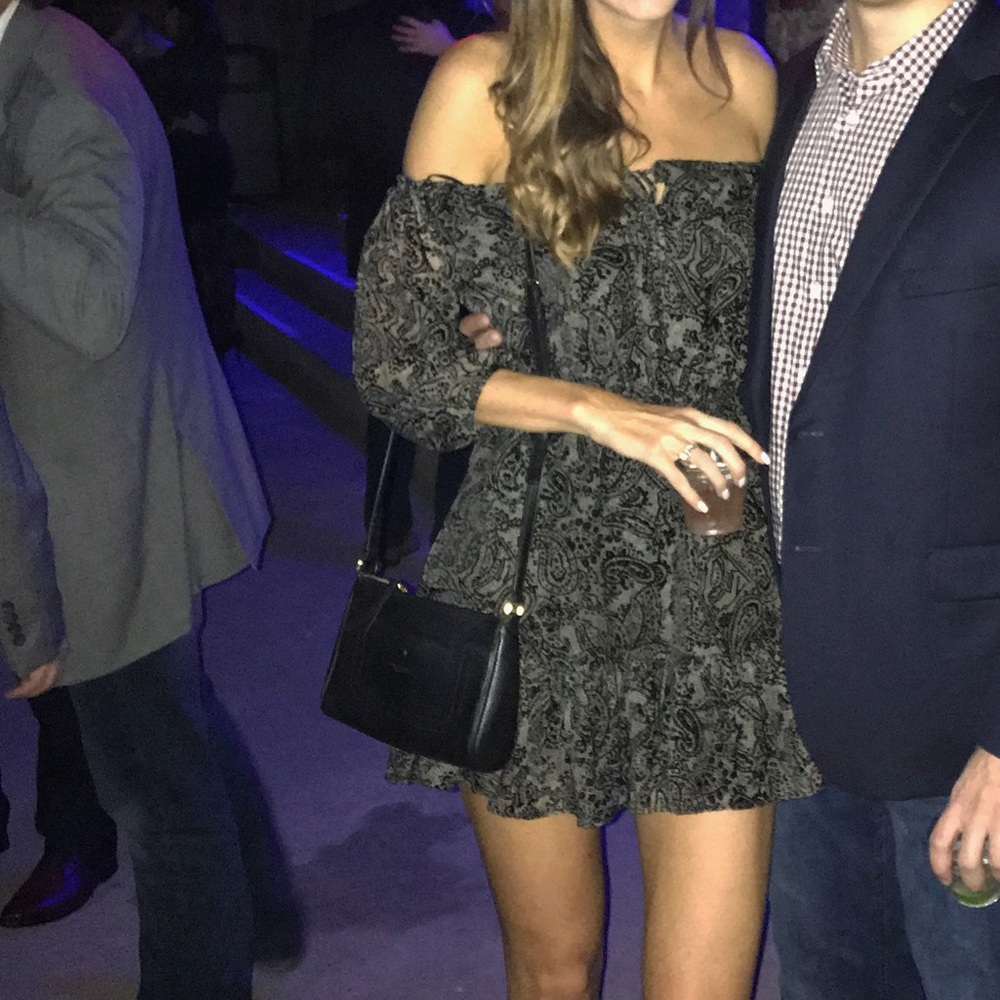 Bb Dakota Black Suede Off The Shoulder Mini Dress